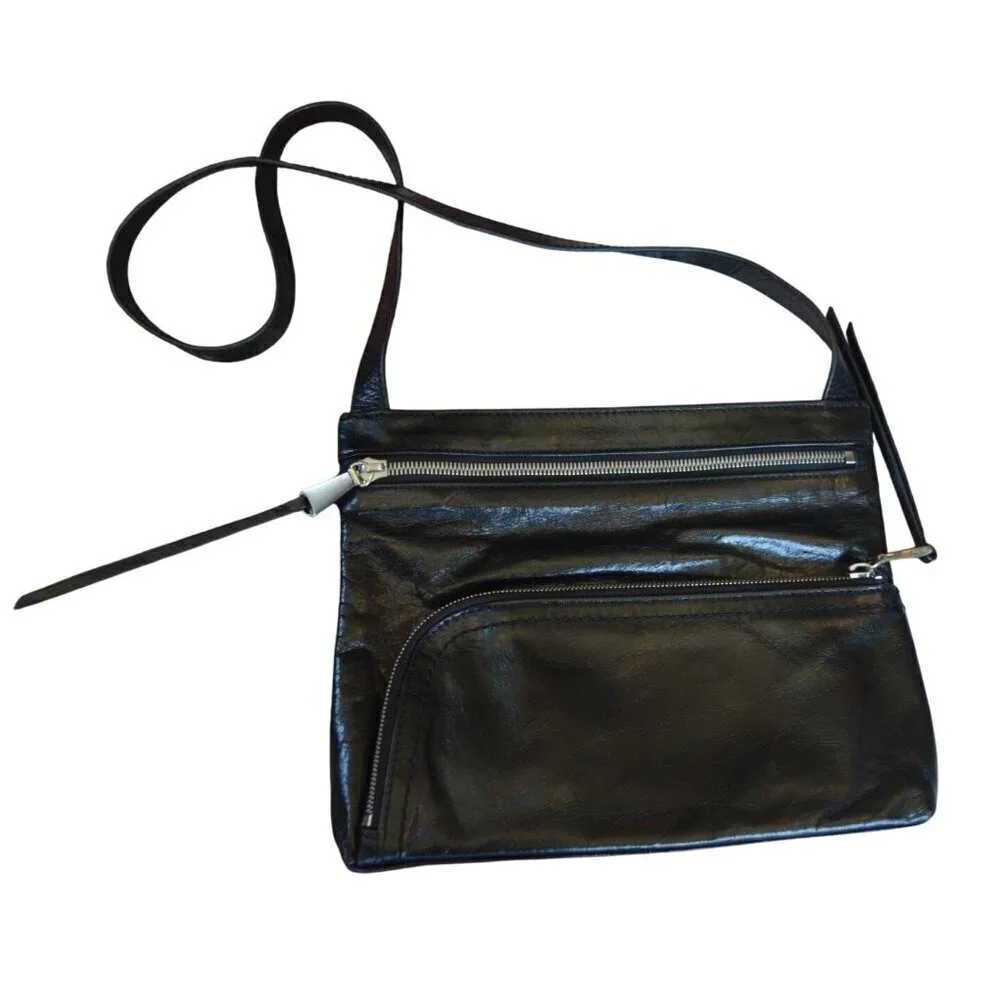 HOBO The Original Cassie Black Genuine Leather Crossbody Bag Boho Whimsigoth
